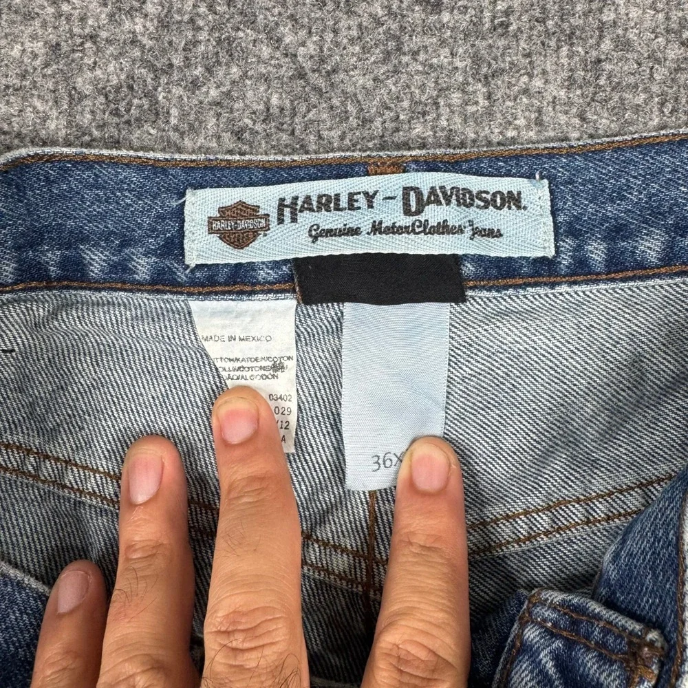 Harley-Davidson Jeans Mens Size 36 Blue Cotton Relaxed Straight Leg Biker Denim